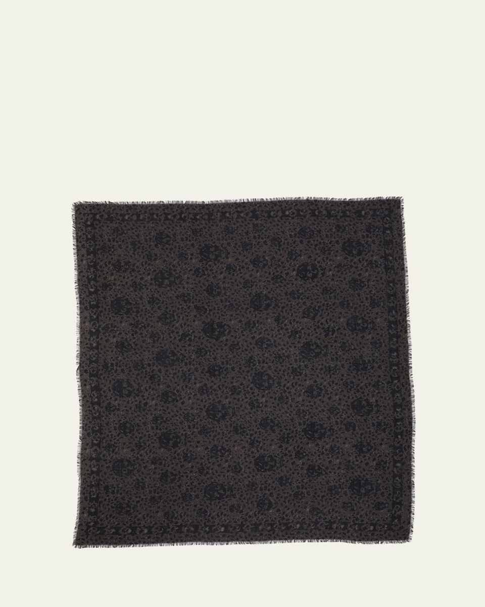 Leopard Skull Wool Scarf