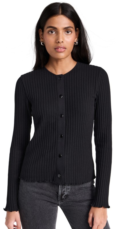 Vince Rib Novelty Top Black