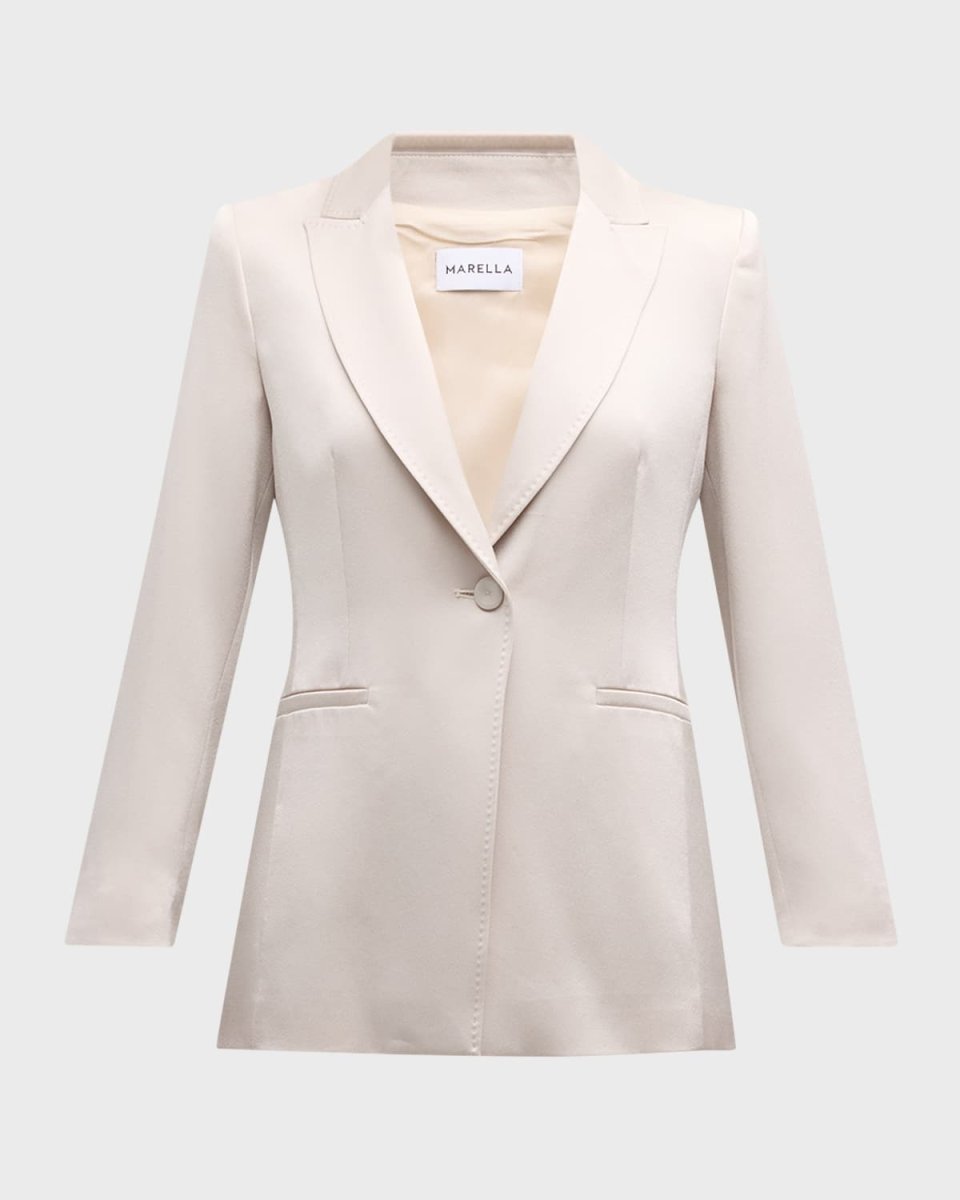 Carrara Single-Button Pick Stitch Blazer