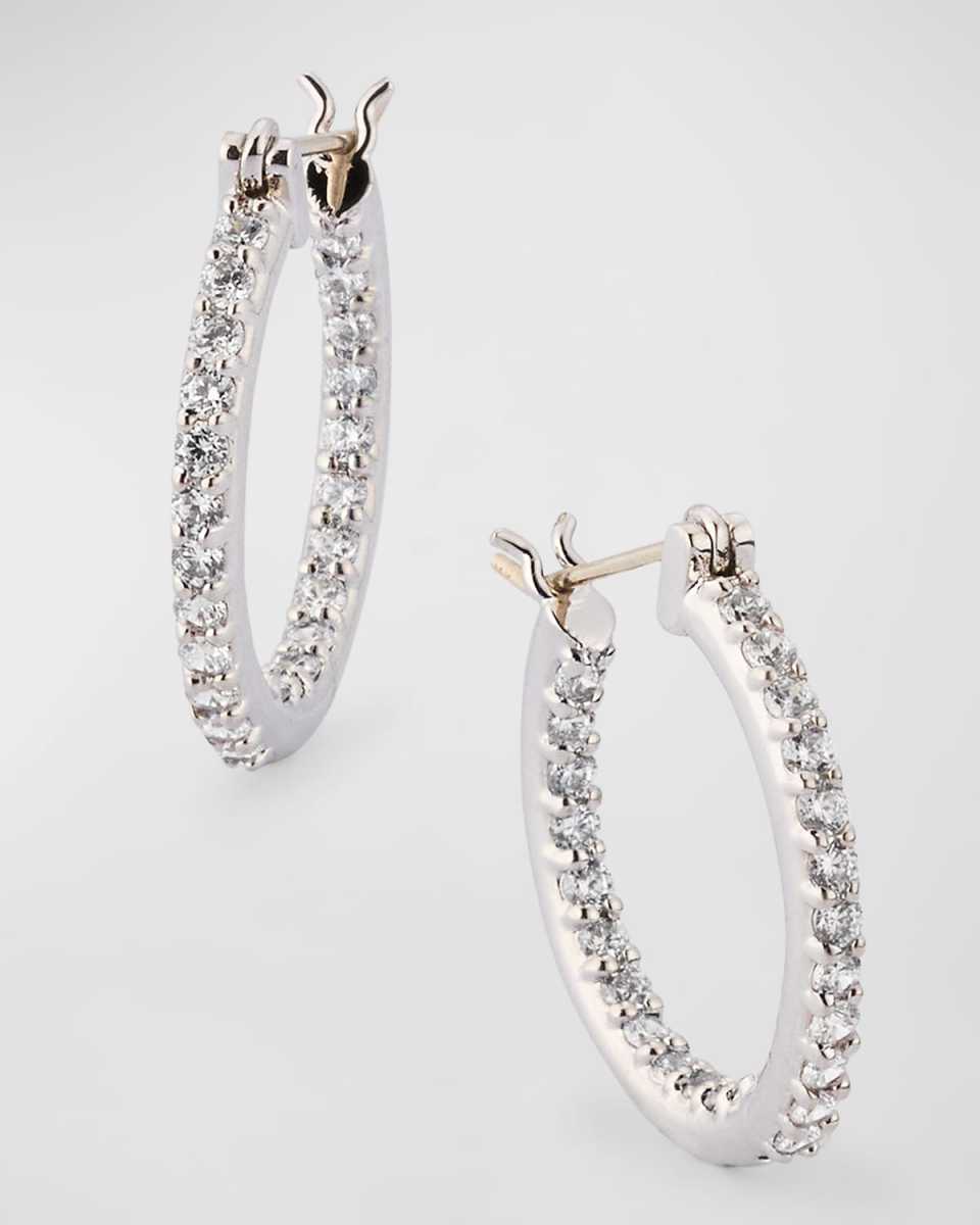 Pave Cubic Zirconia Small Hoop Earrings