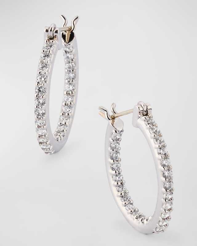 Pave Cubic Zirconia Small Hoop Earrings