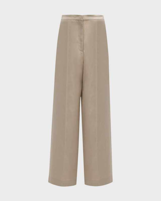 Jones High-Rise Straight-Leg Linen Pants
