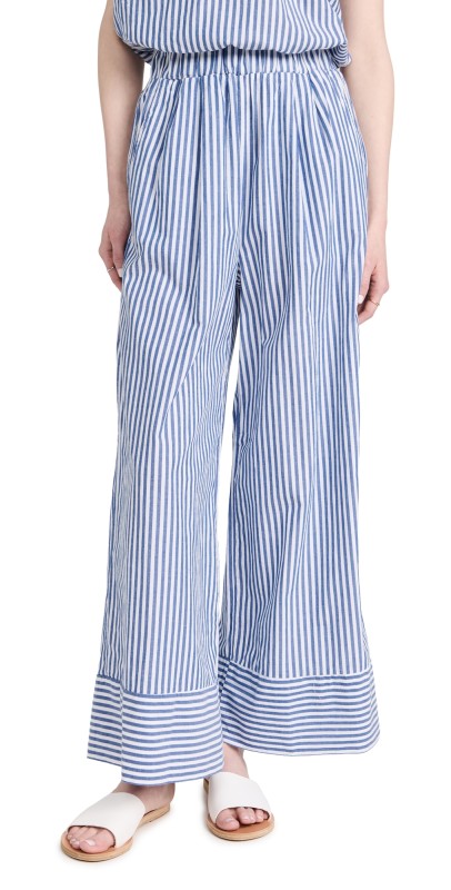 Stateside Stripe Poplin Wide Leg Pants Denim