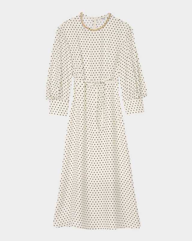 Philosophie Embellished Polka Dot Midi Dress