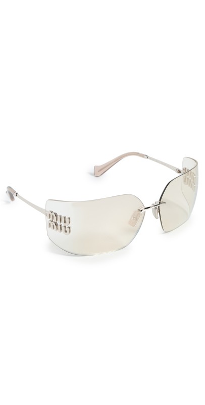 Miu Miu Miu Miu MU 54YS Wraparound Sunglasses Silver