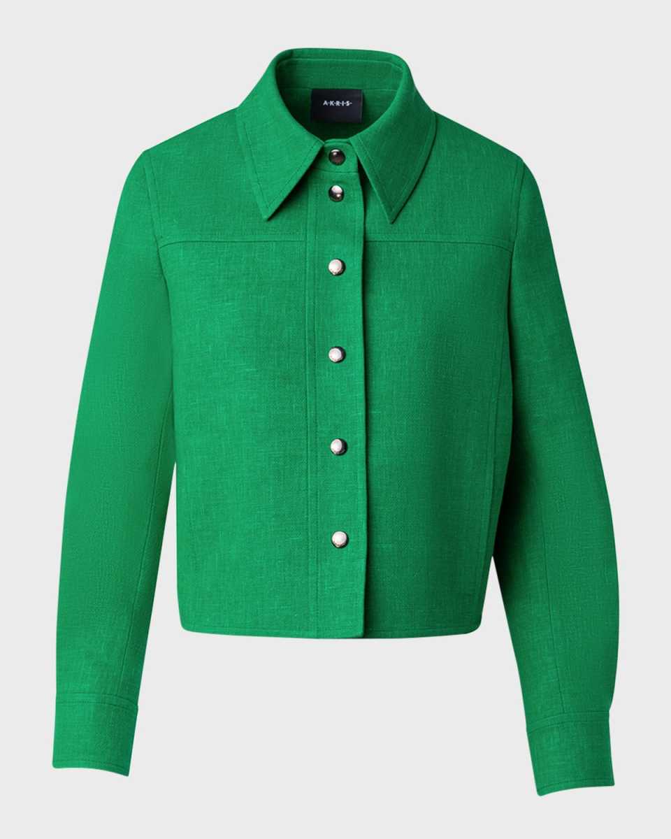 Talitha Linen-Wool Boxy Shirt Jacket