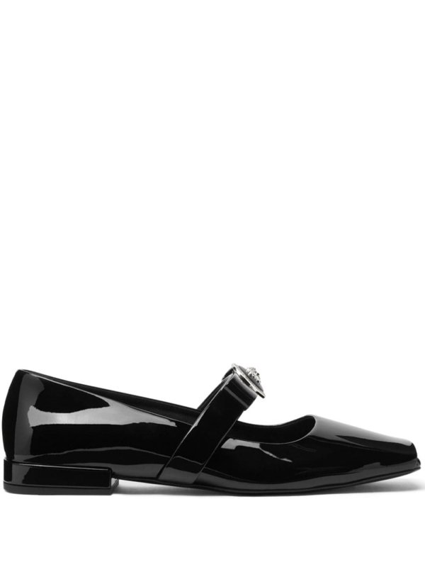 Medusa-head leather ballerina shoes