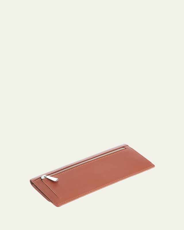 Monogrammed RFID Blocking Leather Clutch Wallet
