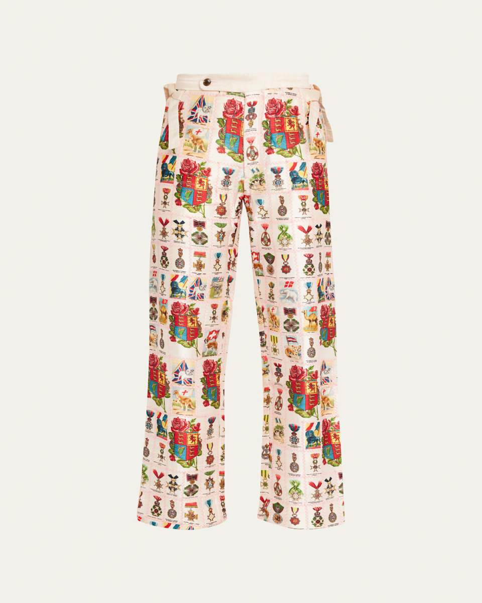 Signet Quilt Tobacco Trousers with Side Tie Detail