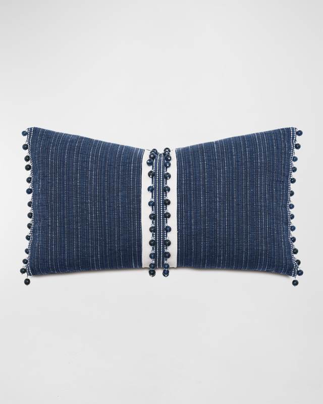 Mykonos Beaded Trim Decorative Pillow