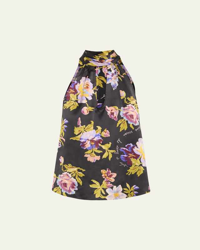 Harlow Floral High-Neck Top