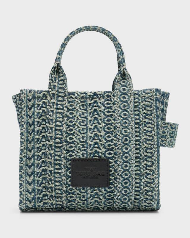 The Washed Monogram Denim Crossbody Tote Bag