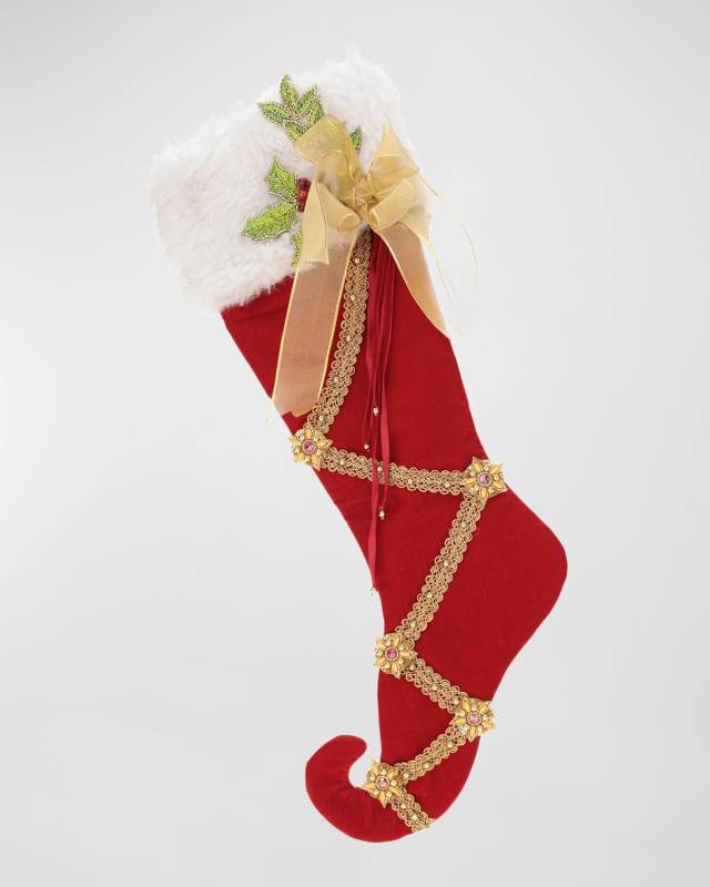 Ruffled Plaid Stocking, 26"