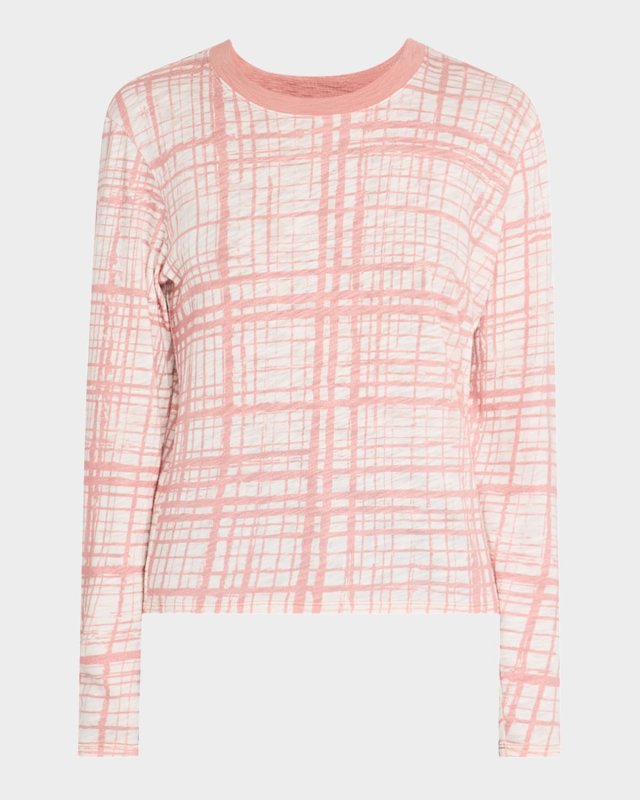 Crosshatch Slub Jersey Long-Sleeve Tee