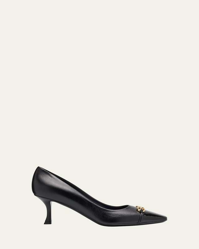 Bria Mixed Leather Chain Pumps