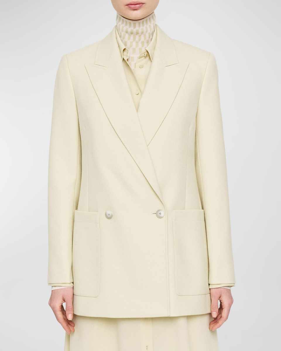 Florian Double-Breasted Peak-Lapel Twill Jacket