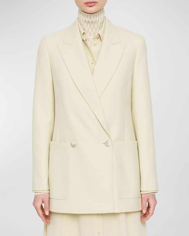 Florian Double-Breasted Peak-Lapel Twill Jacket