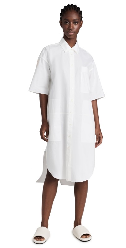 Lee Mathews Poplin Short Sleeve Shirt Dress Natural