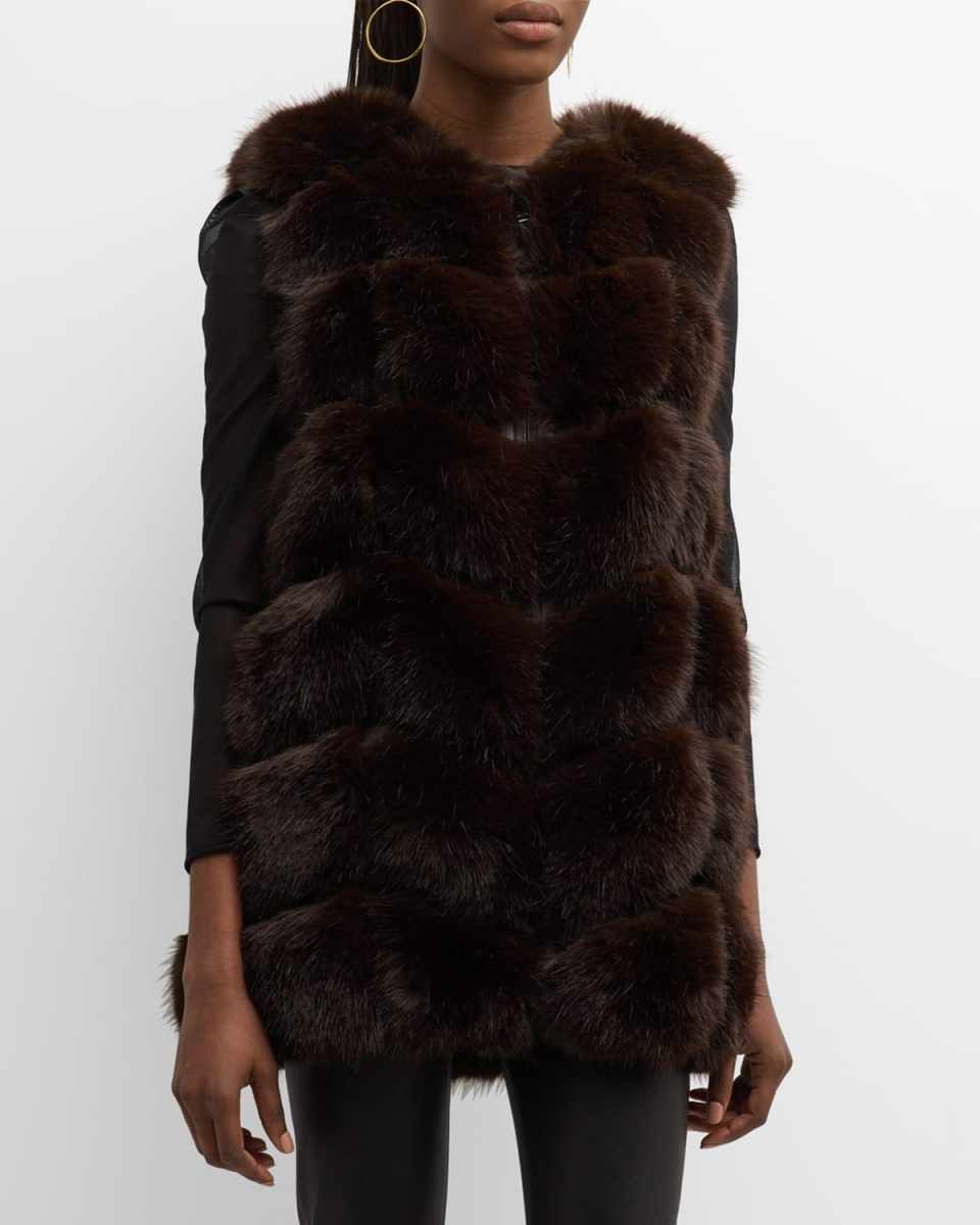 Lush Angled Faux Fur Vest