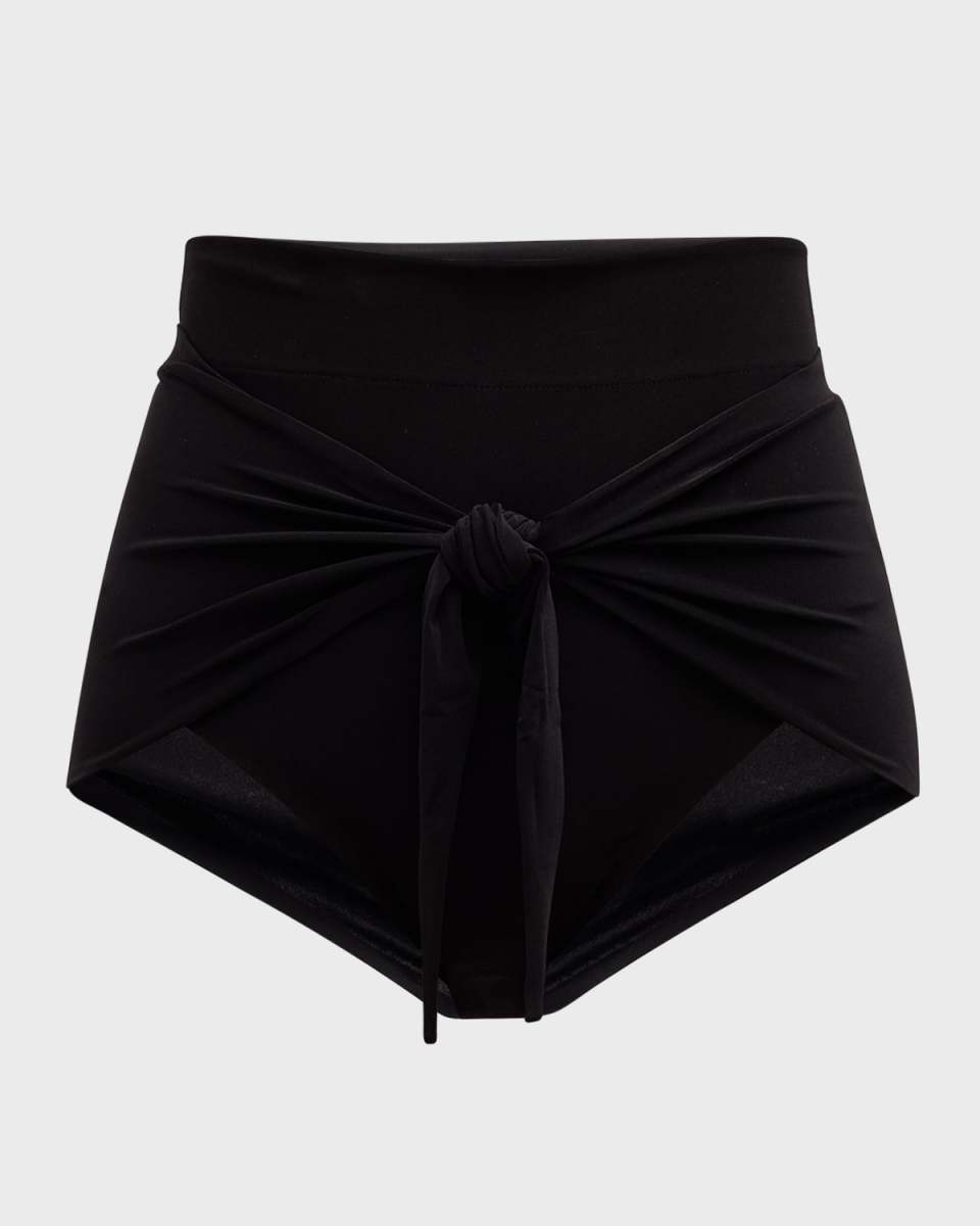 Diaper Tie-Front High-Waist Bikini Bottom