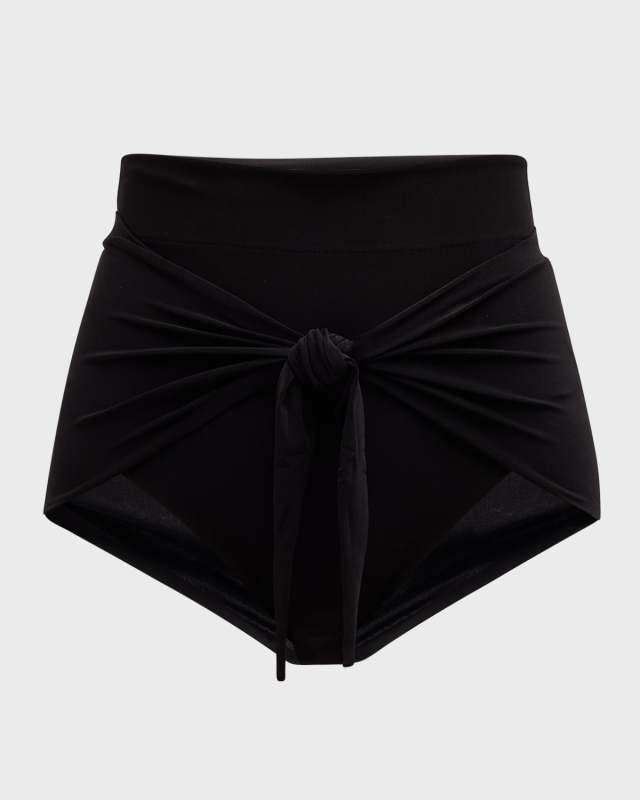 Diaper Tie-Front High-Waist Bikini Bottom