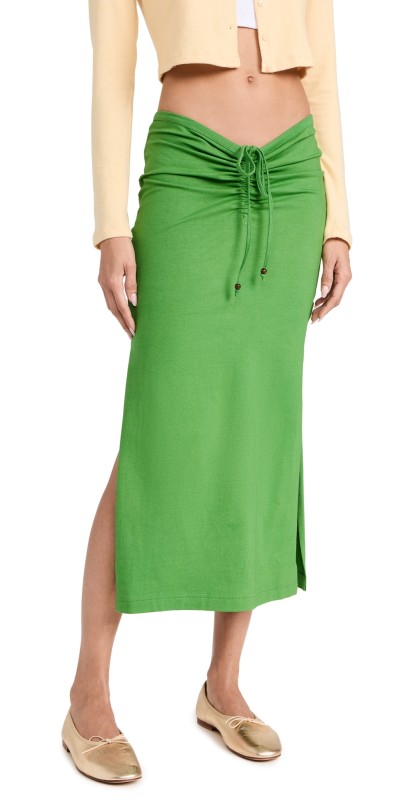 Abacaxi Slit Skirt with Pull Front Online Lime