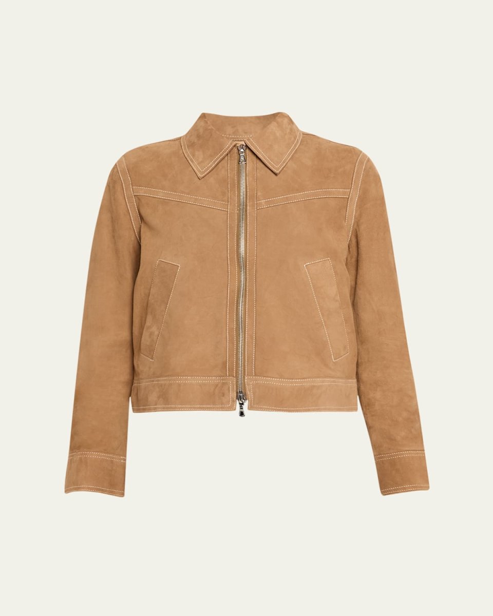 Babeth Goat Suede Bomber Jacket