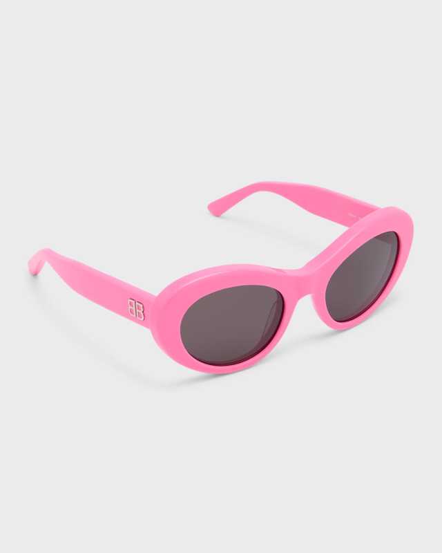 Logo Acetate Round Sunglasses