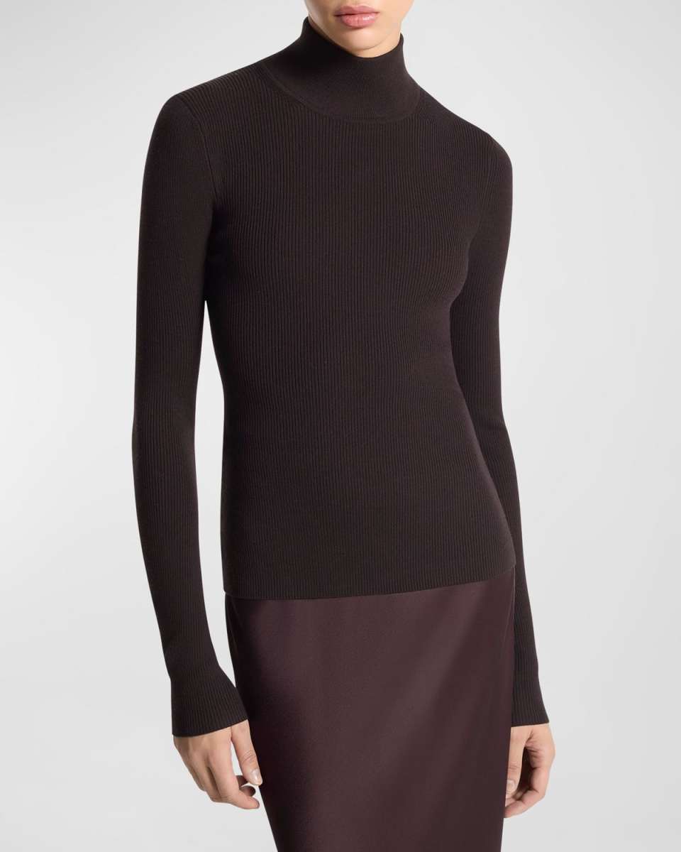 Long-Sleeve Ribbed Turtleneck Sweater