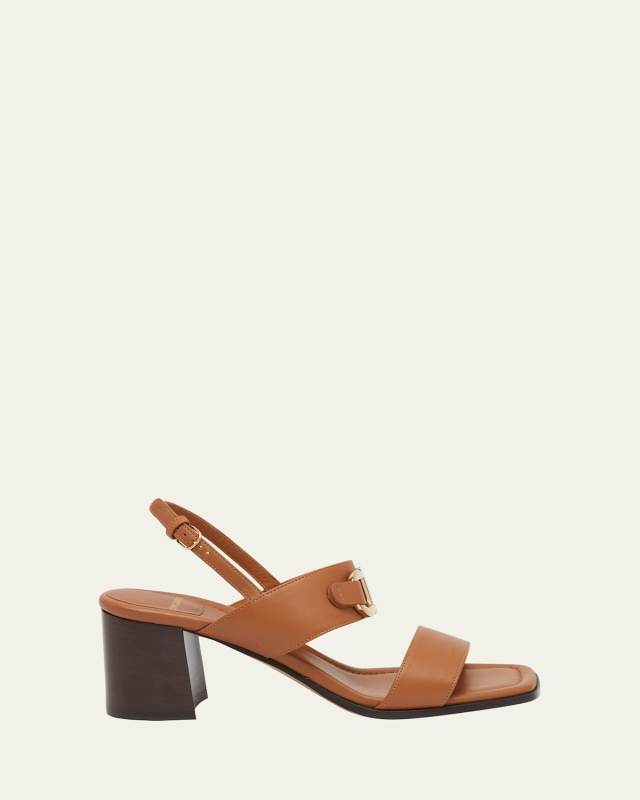 Lou Leather Gancio Slingback Sandals