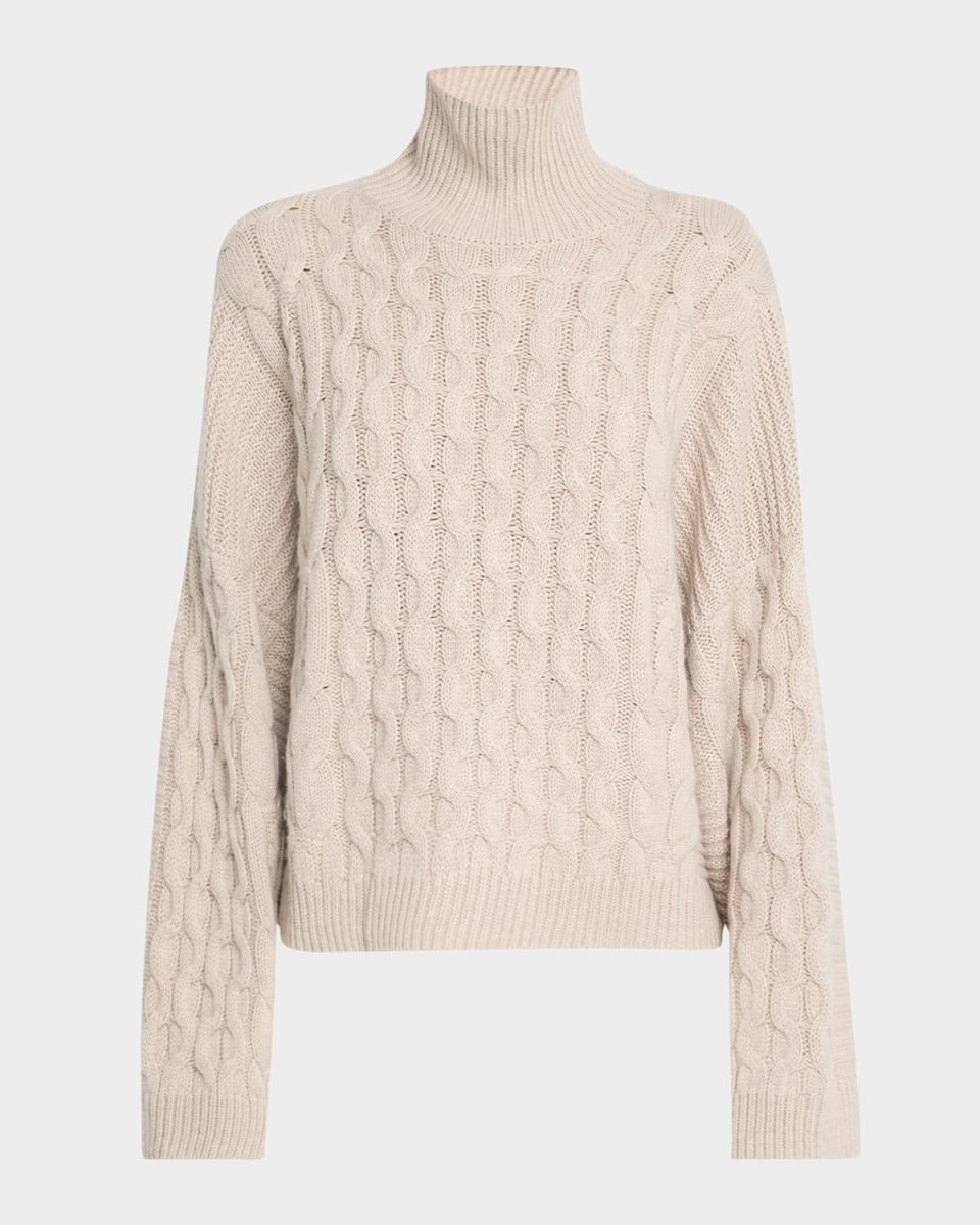 Cable-Knit Turtleneck Sweat