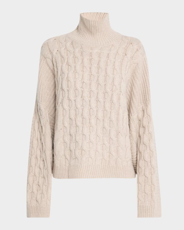 Cable-Knit Turtleneck Sweat