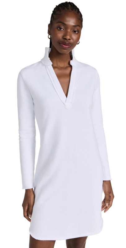 Frank & Eileen Long Sleeve Polo Dress White