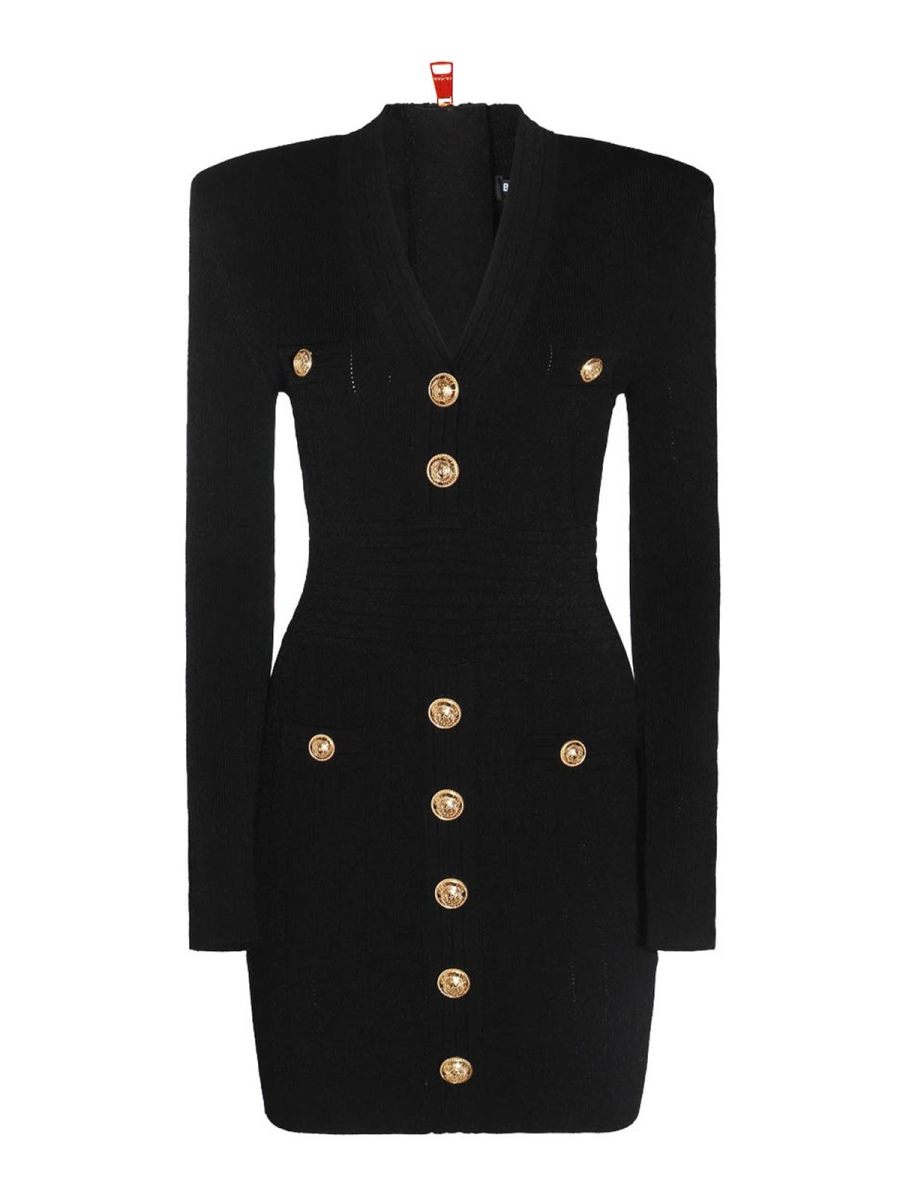 Balmain Robe Courte - Noir
