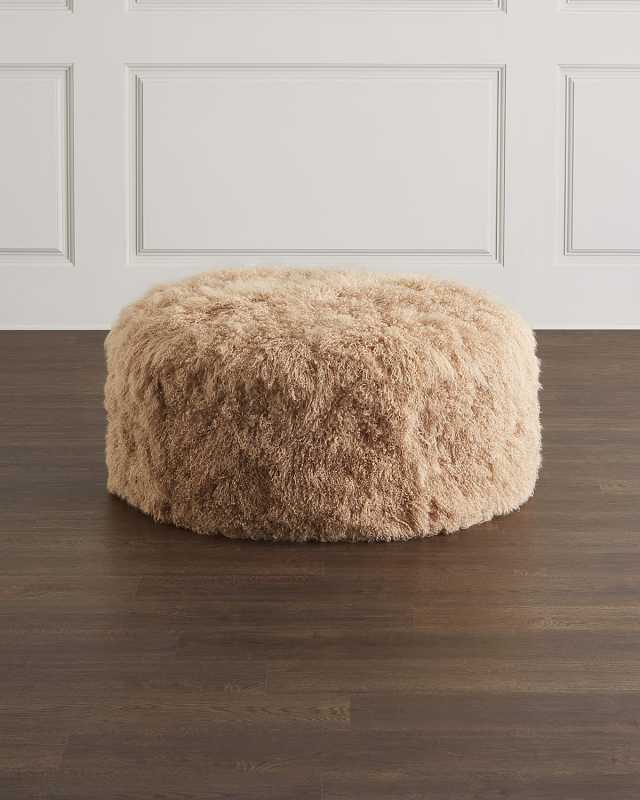 Adele Round Sheepskin Ottoman