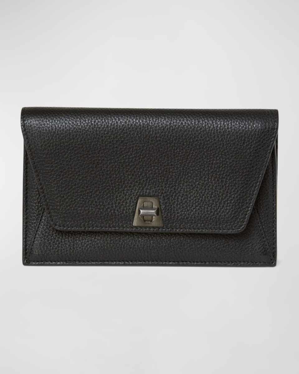 Anouk Cervo Leather Clutch Bag w/Chain