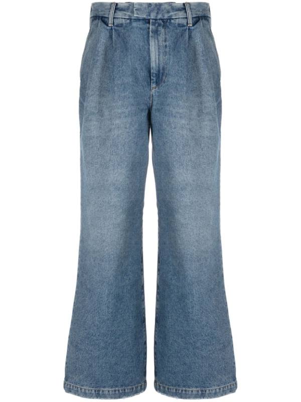 bootcut pleated jeans