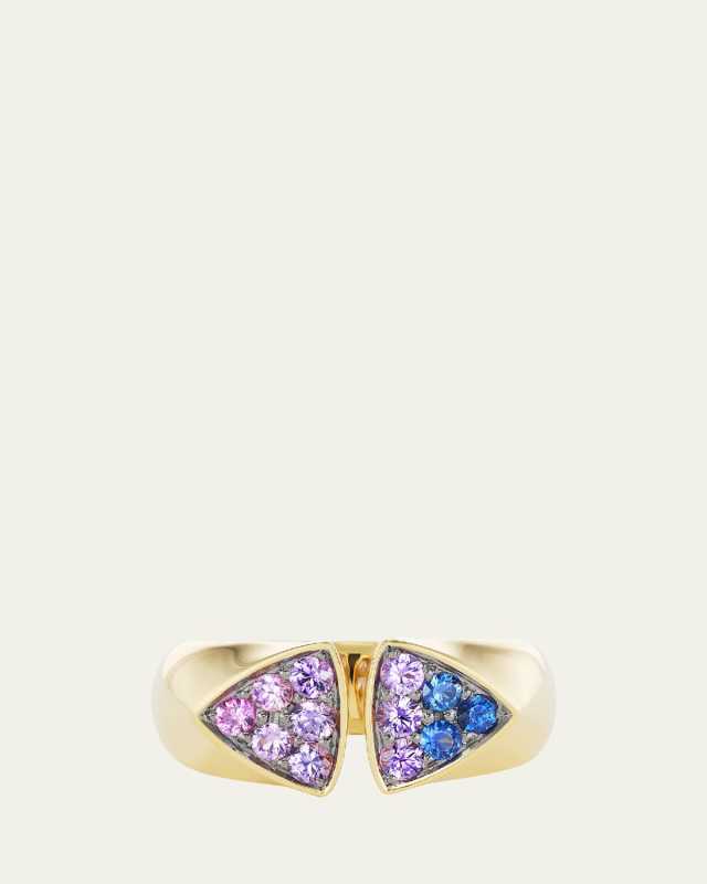 Candy Sky 18K Yellow Gold Ring with Multi-Color Sapphires