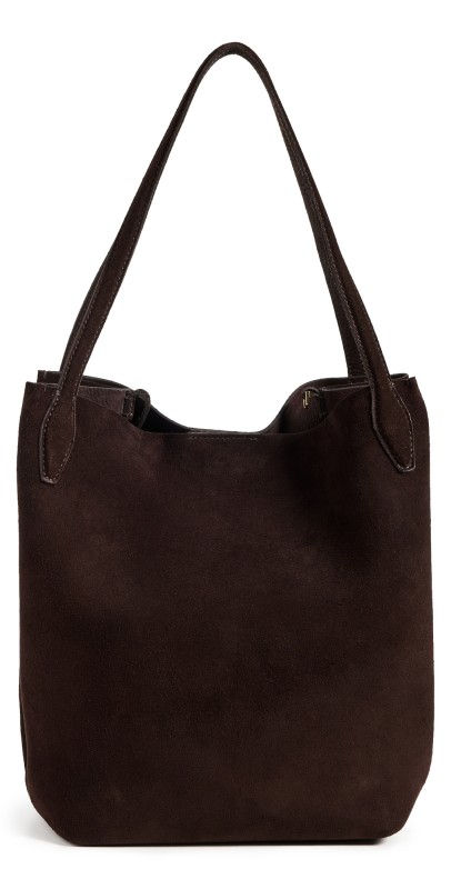 Madewell Suede Soft Grain Shopper Tote Dark Carob