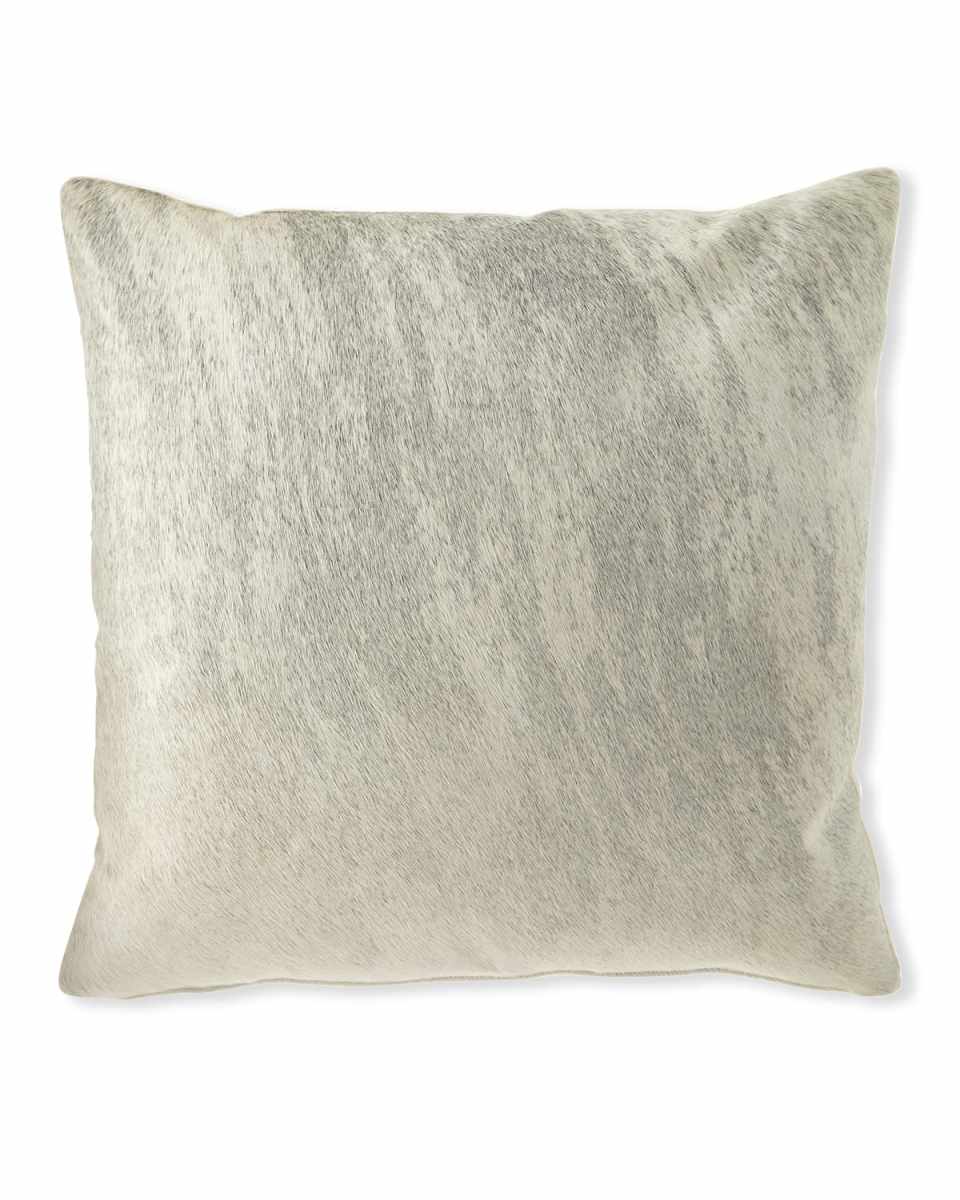 Brindle Hair Hide Gray Pillow, 22"Sq.