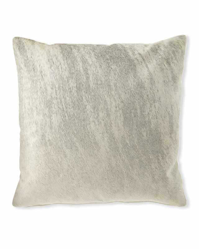 Brindle Hair Hide Gray Pillow, 22"Sq.