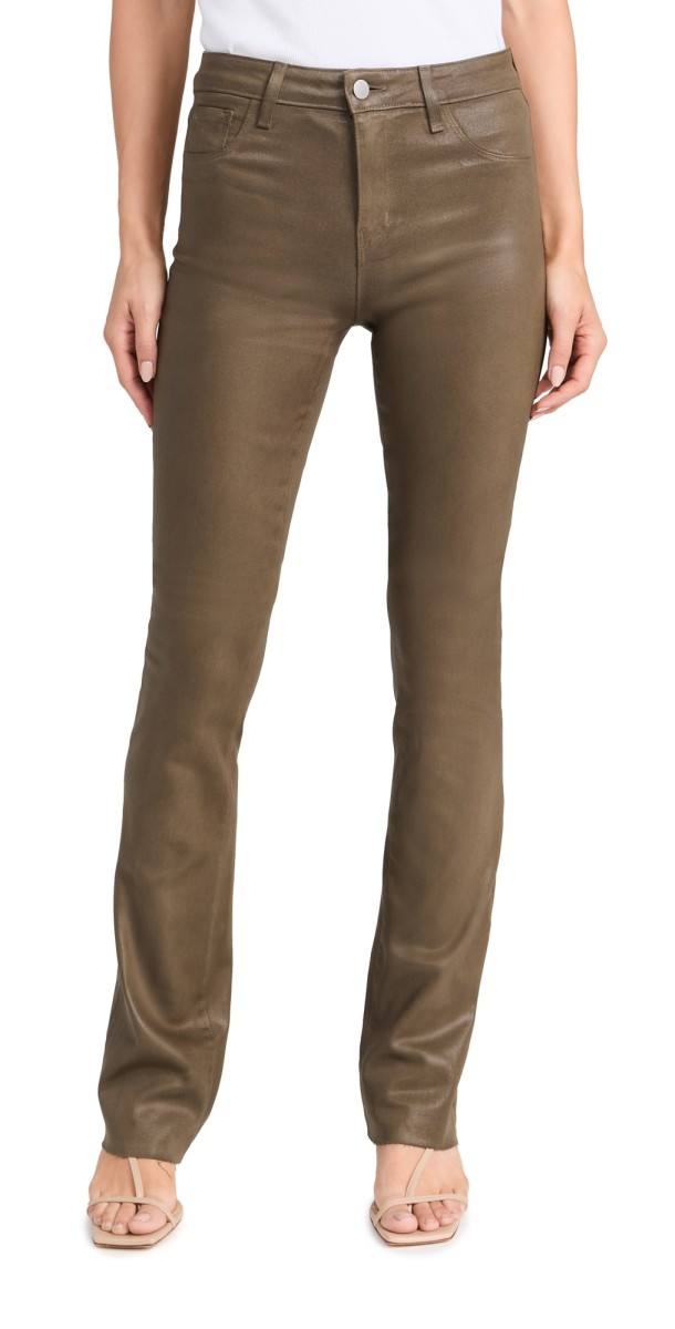 L'AGENCE Ruth Straight Raw Hem Jeans Pinewood Coated