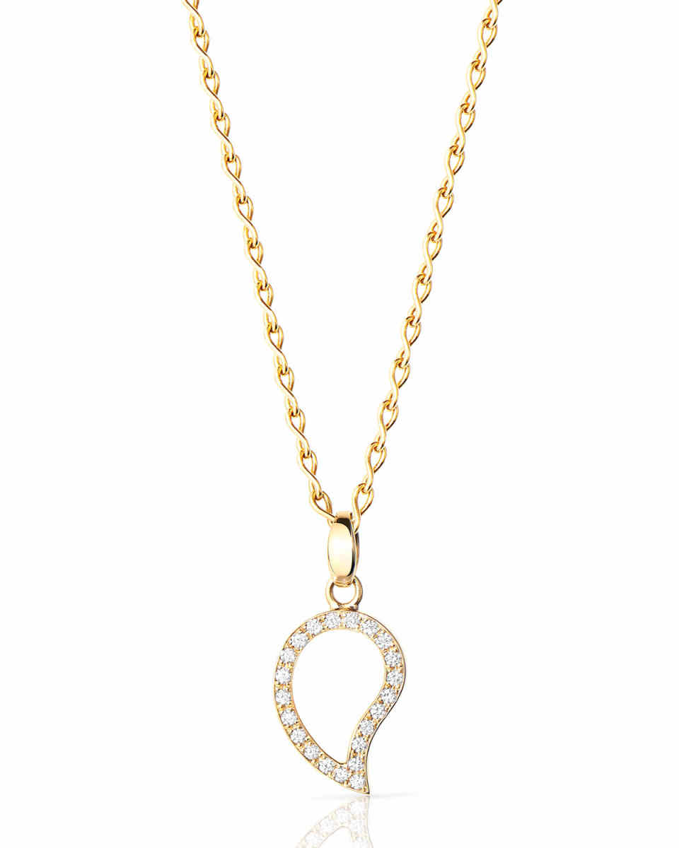 Signature 18k Yellow Gold Small Diamond Pendant