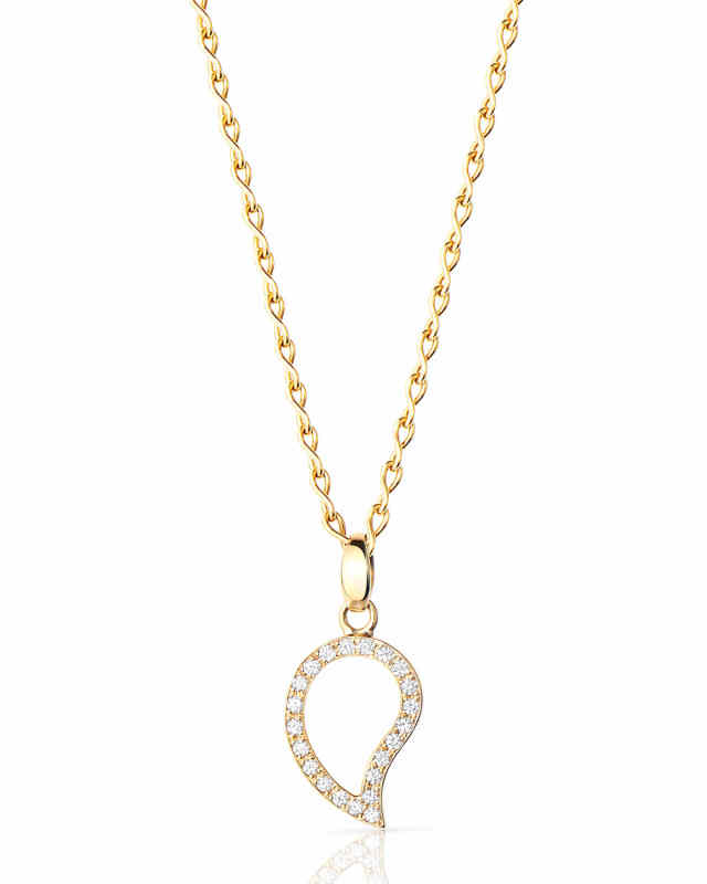 Signature 18k Yellow Gold Small Diamond Pendant