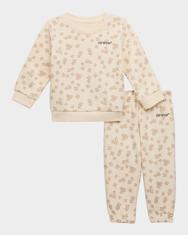 Kid's Crazy Arrow Allover Sweatshirt & Pants Set, Size 3M-3