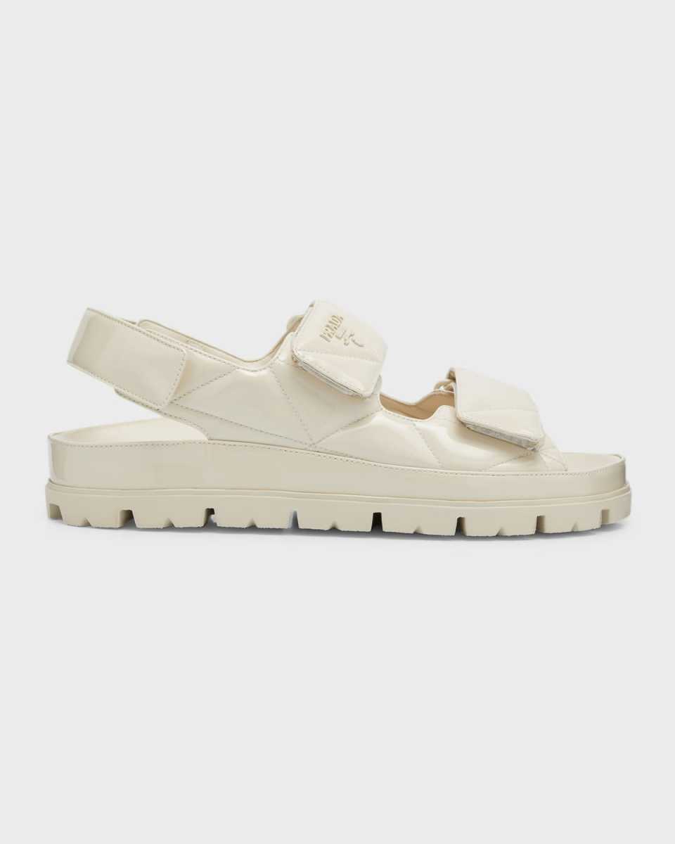Quilted Patent Slingback Sport Sandals