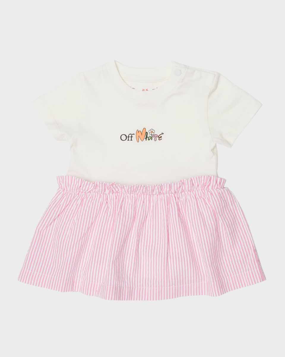Girl's Funny Flowers Short-Sleeve Dress, Size 3M-24