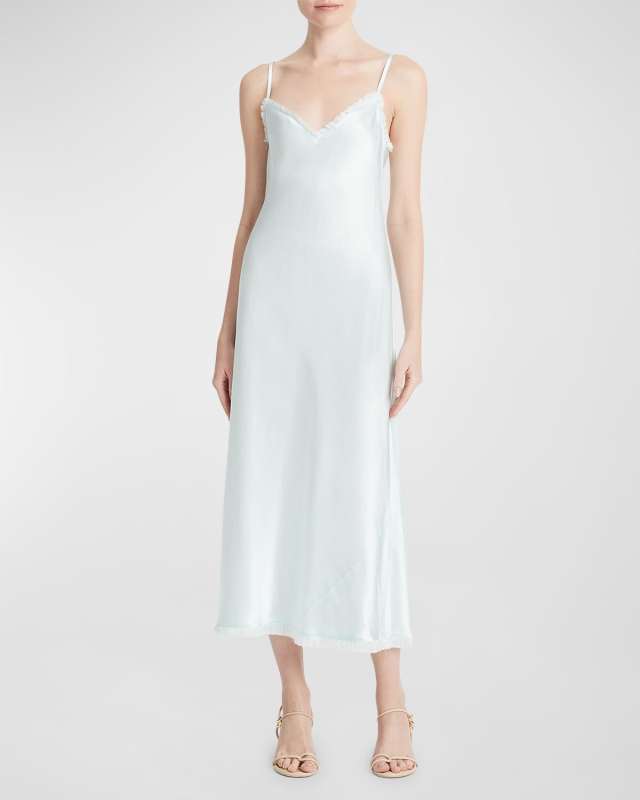 Fray Edge Cami Bias Midi Dress