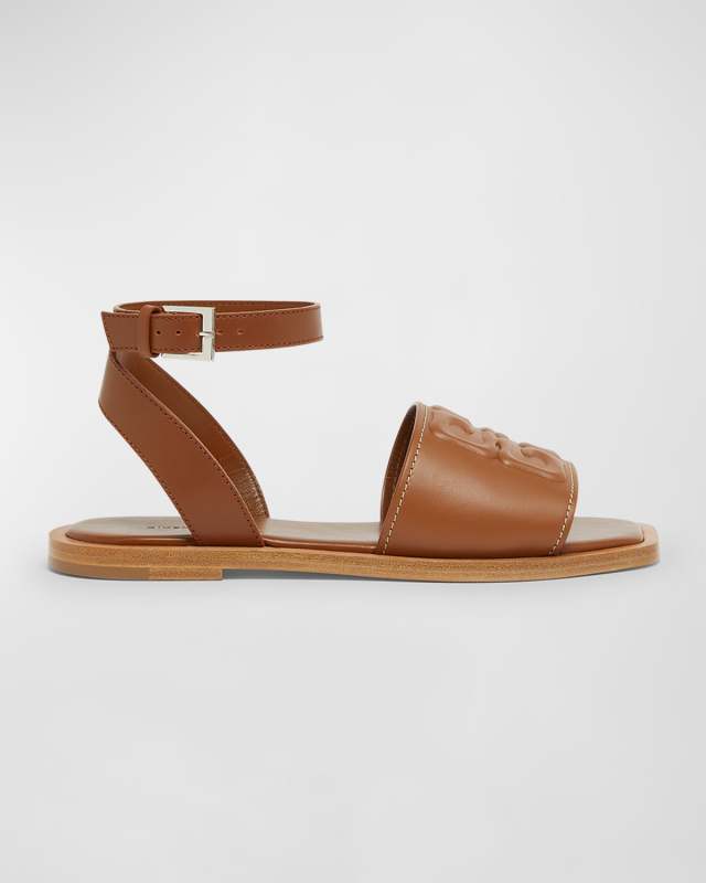 4G Leather Ankle-Strap Sandals