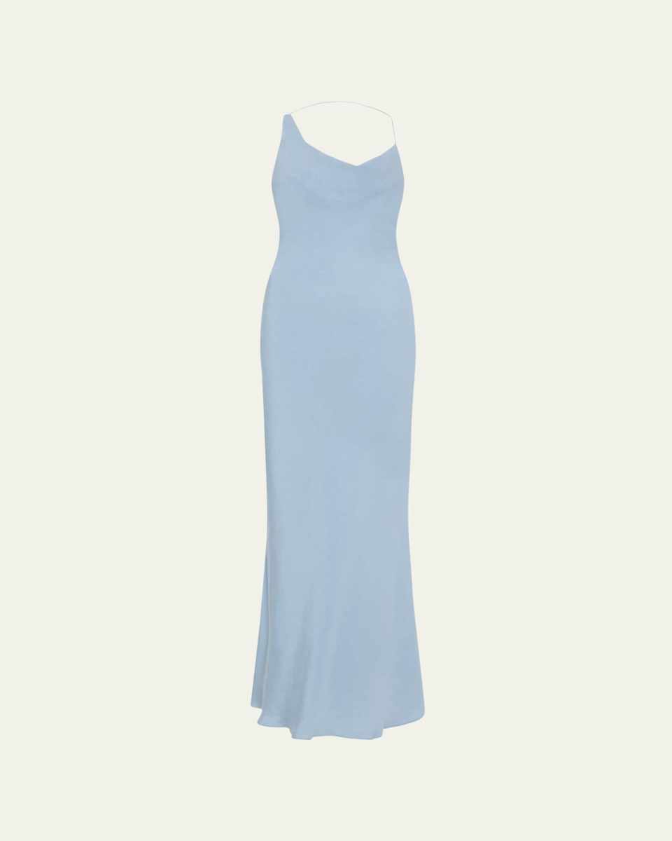 Asymmetric Draped Maxi Dress